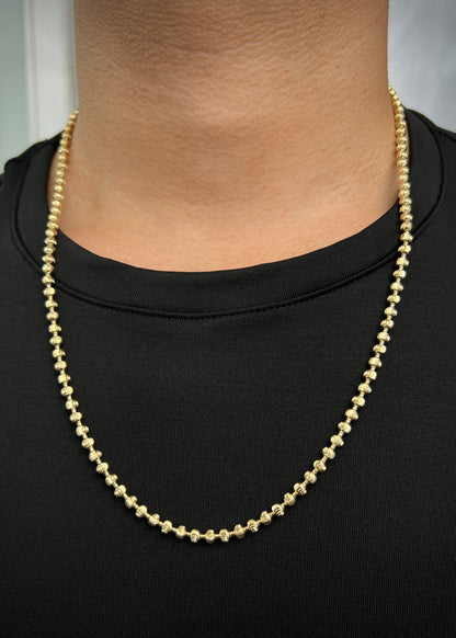 Cadena militar diamantada luna 4mm 25.25gr / Largo 60cm / Oro Amarillo Nac M