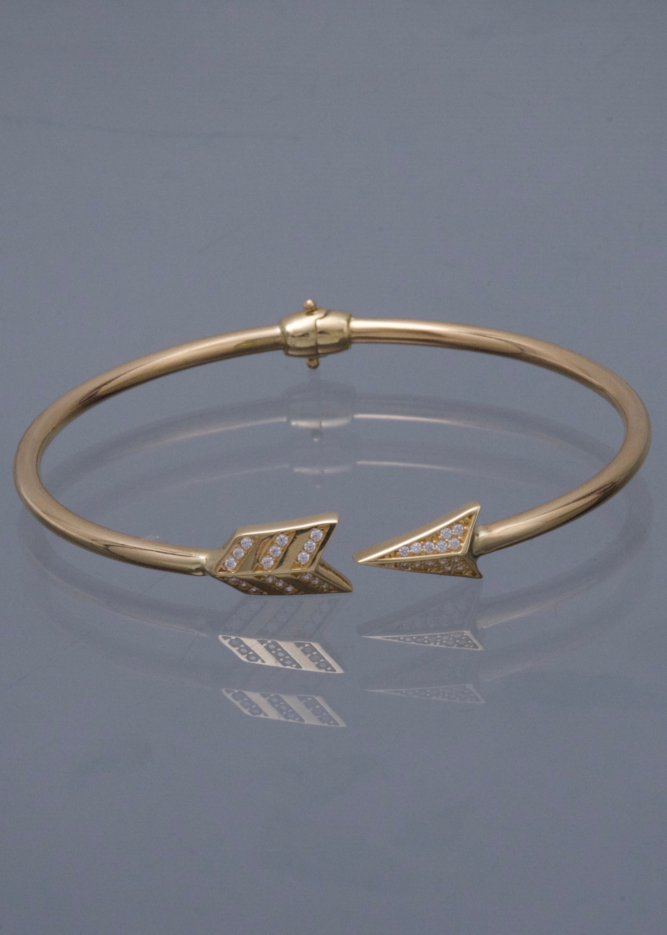 Pulso Aro con Swarovski Blanco 9.15gr / 17cm / 2.8mm — Oro Amarillo