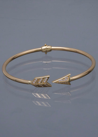 Pulso Aro con Swarovski Blanco 9.15gr / 17cm / 2.8mm — Oro Amarillo