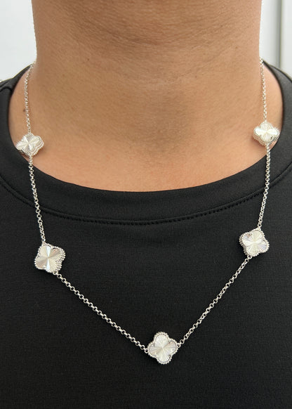 Cadena Lucky Clover Diamantada 14.6gr / 55cm / 14mm — Plata 925