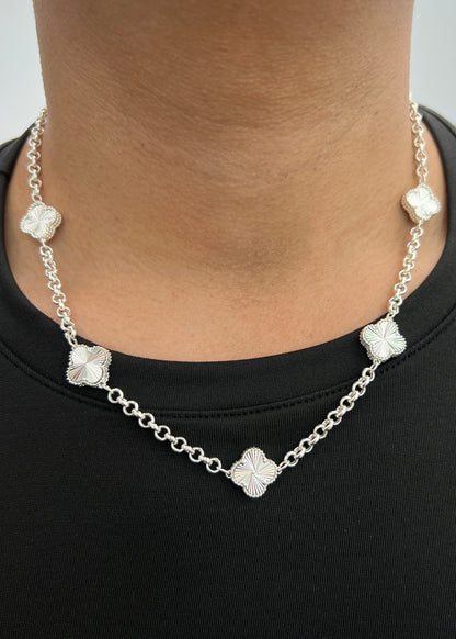 Cadena Lucky Clover Diamantada 17.6gr / 50cm / 13.3mm — Plata 925