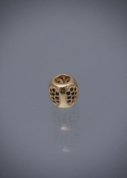 Herraje con swarovski negro 1.4gr / Largo 0.7cm / Oro Amarillo Nac B