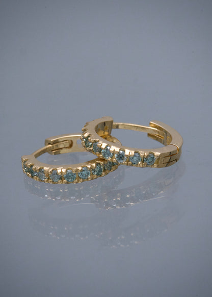 Candongas con 31pts de Moissanitas 2.1gr / 1.1cm / 2.1mm — Oro Amarillo