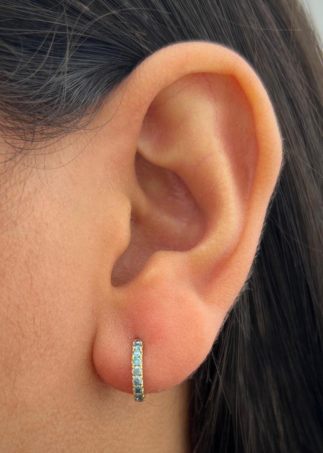 Candongas con 30pts de Moissanitas 1.3gr / 1cm / 1.9mm — Oro Amarillo