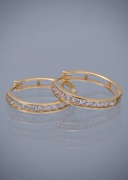 Candongas con swarovski blanco 4.6gr / Largo 2cm / Oro Amarillo Nac P