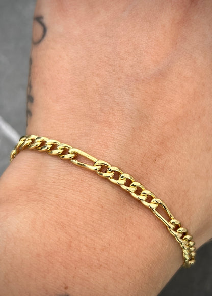 Pulso figaro 3.7gr / Largo 18cm — Oro Amarillo