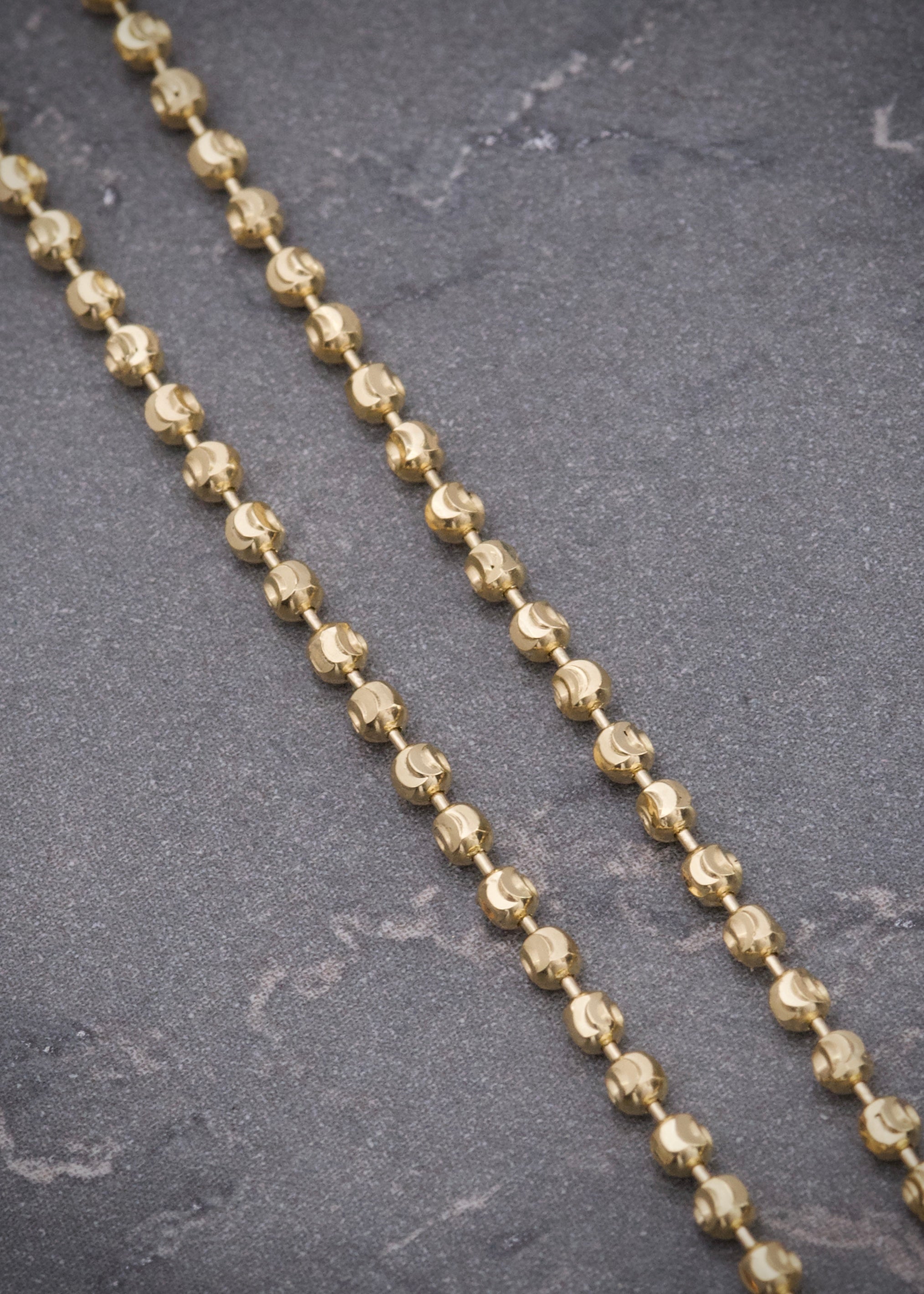 Cadena militar diamantada luna 2mm 5.95gr / Largo 50cm / Oro Amarillo nac P