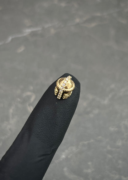 Herraje Gladiador con Swarovski Blanco 1.15gr / 0.7cm / 7.5mm — Oro Amarillo