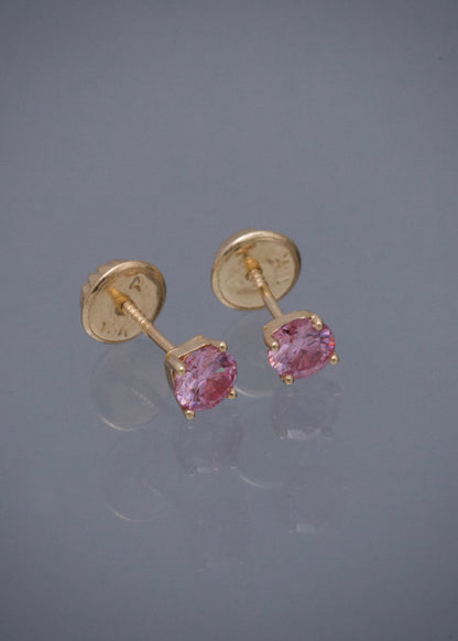 Topos con 46pts de Moissanita 0.6gr / 0.4cm / 4mm — Oro Amarillo