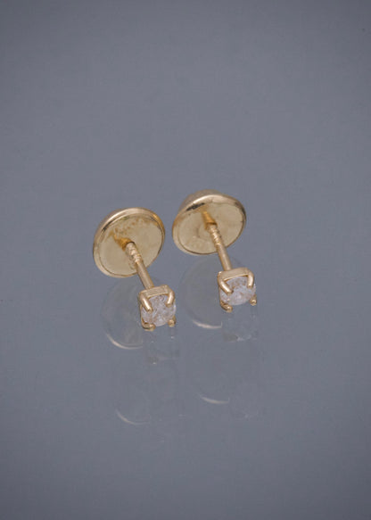 Topos con 11pts de Moissanita 0.45gr / 0.2cm / 2.6mm — Oro Amarillo