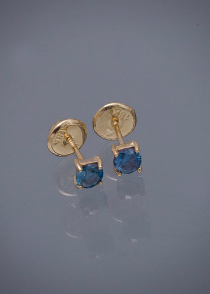 Topos con 33pts de Moissanita 0.65gr / 0.3cm / 3.6mm — Oro Amarillo