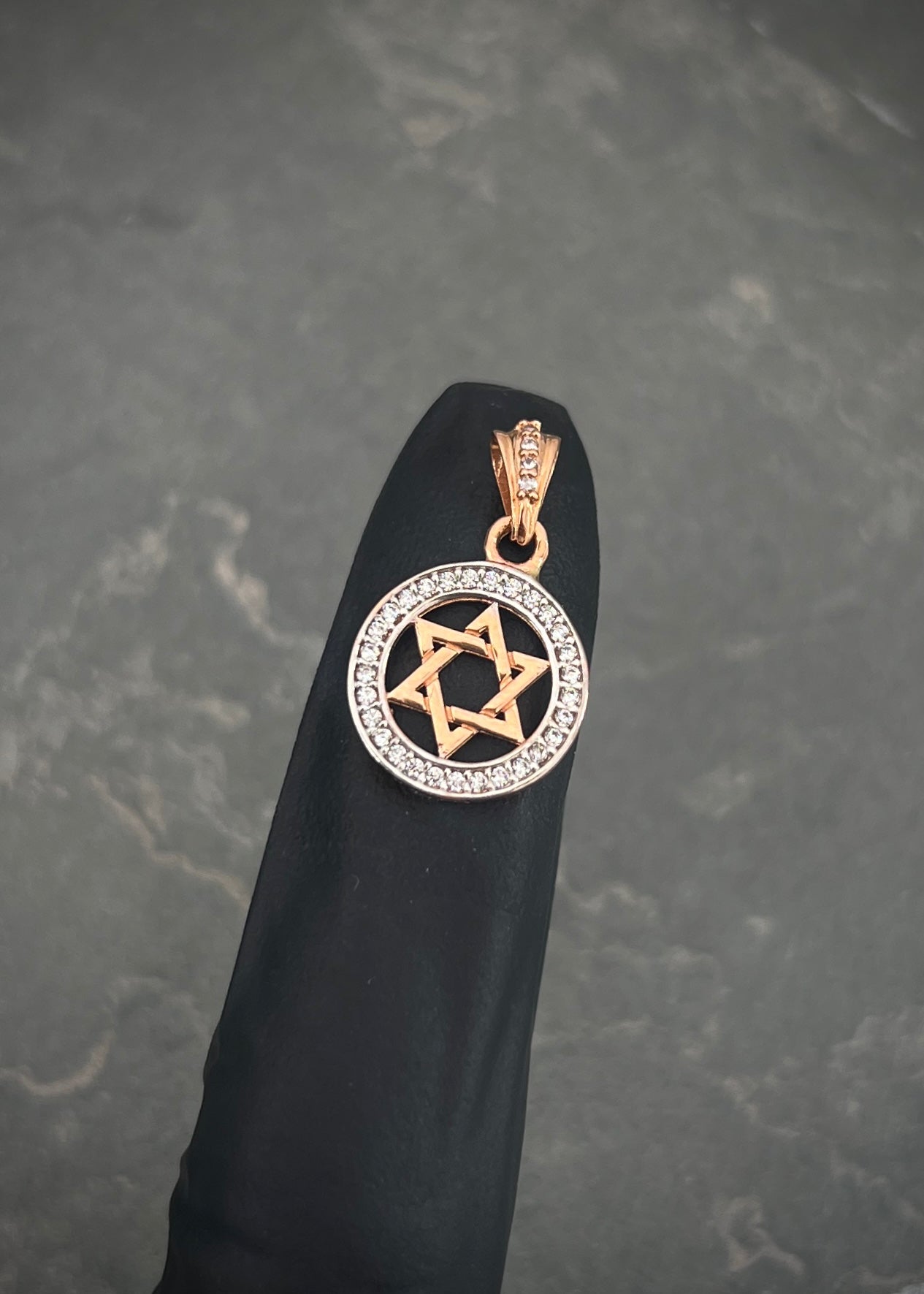 Dije estrella de david 1.35gr / Largo 2cm / Oro Rosado Nac M