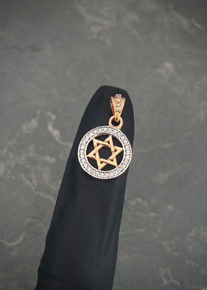 Dije estrella de david 1.35gr / Largo 2cm / Oro Rosado Nac M