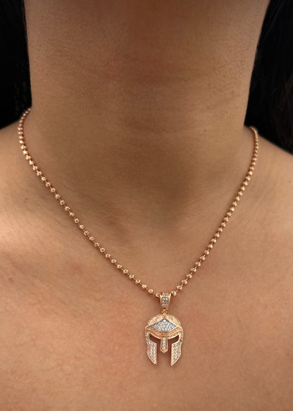 Dije gladiador con swarovski blanco 3.25gr / Largo 3cm / Oro Rosado Nac B