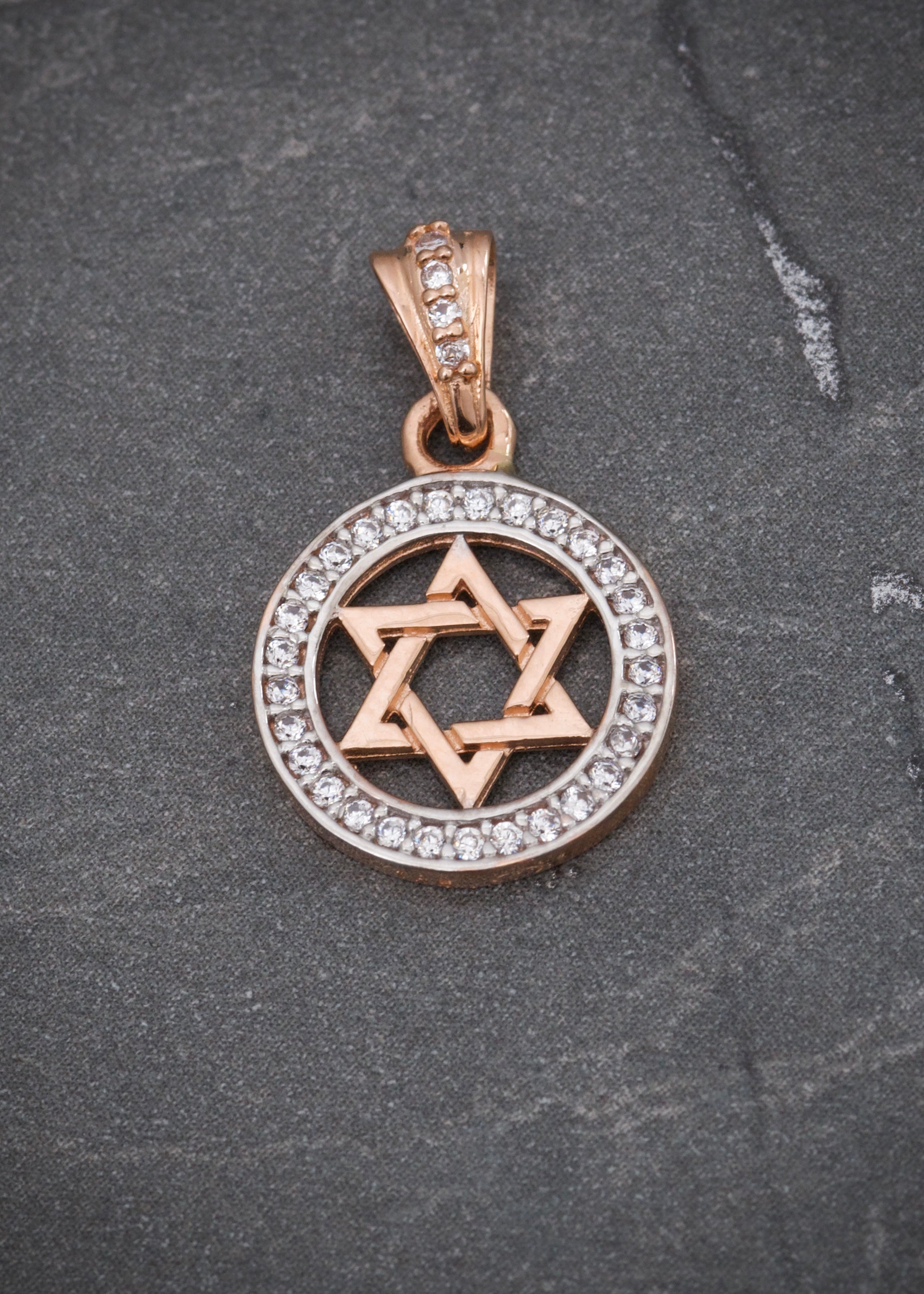 Dije estrella de david 1.35gr / Largo 2cm / Oro Rosado Nac M