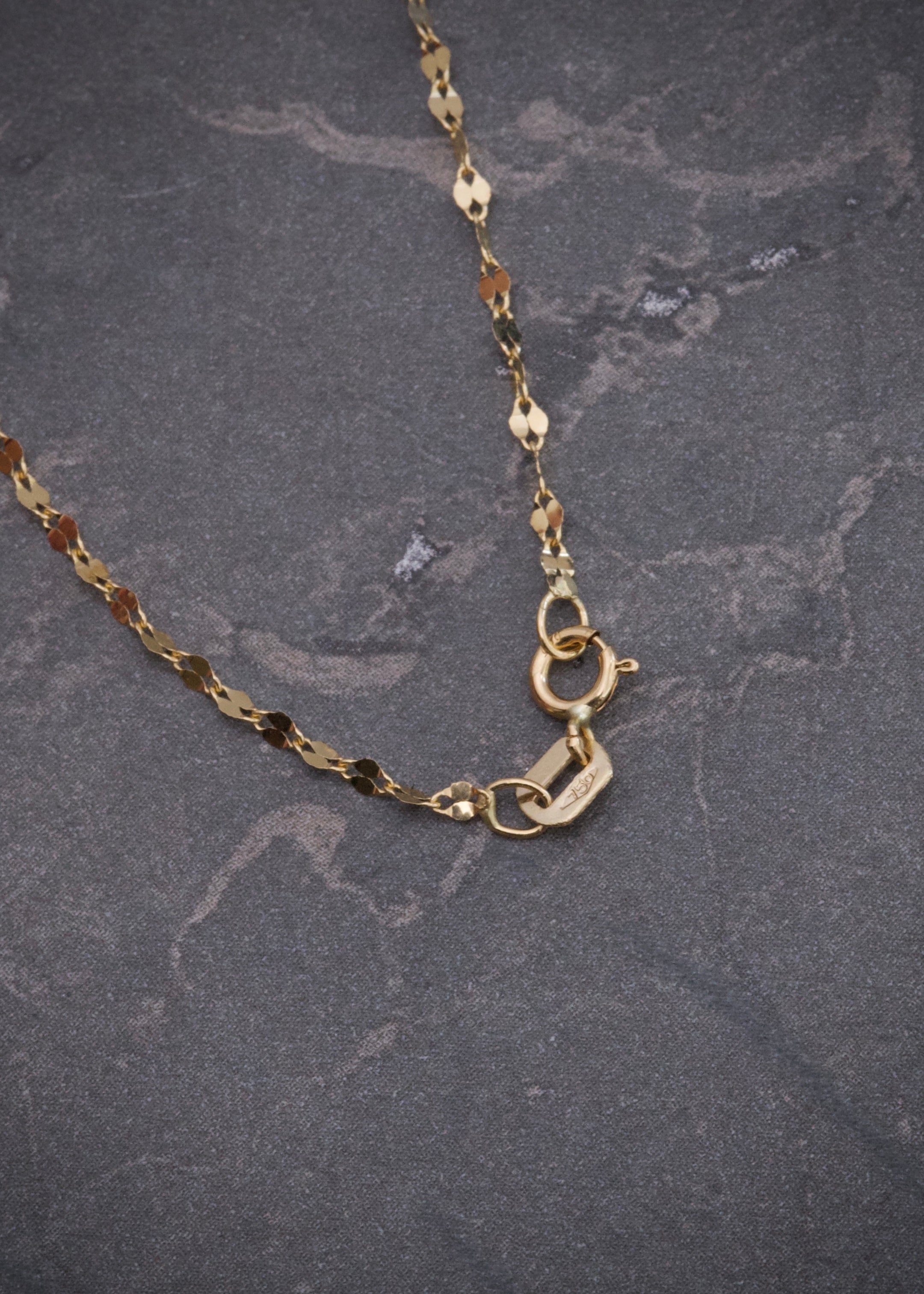 Cadena flor espejo 0.85gr / Largo 50cm / Oro Amarillo italy +3 P