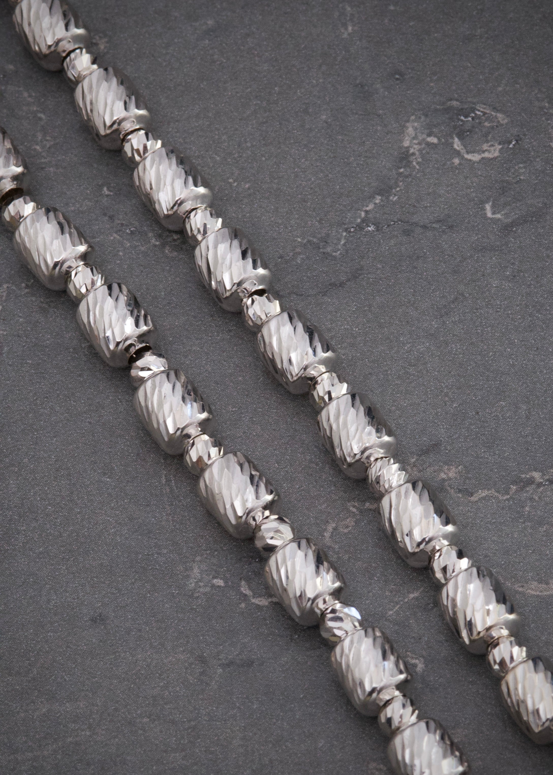 Cadena diamantada 29.4gr / Largo 67cm / Oro Blanco Nac M