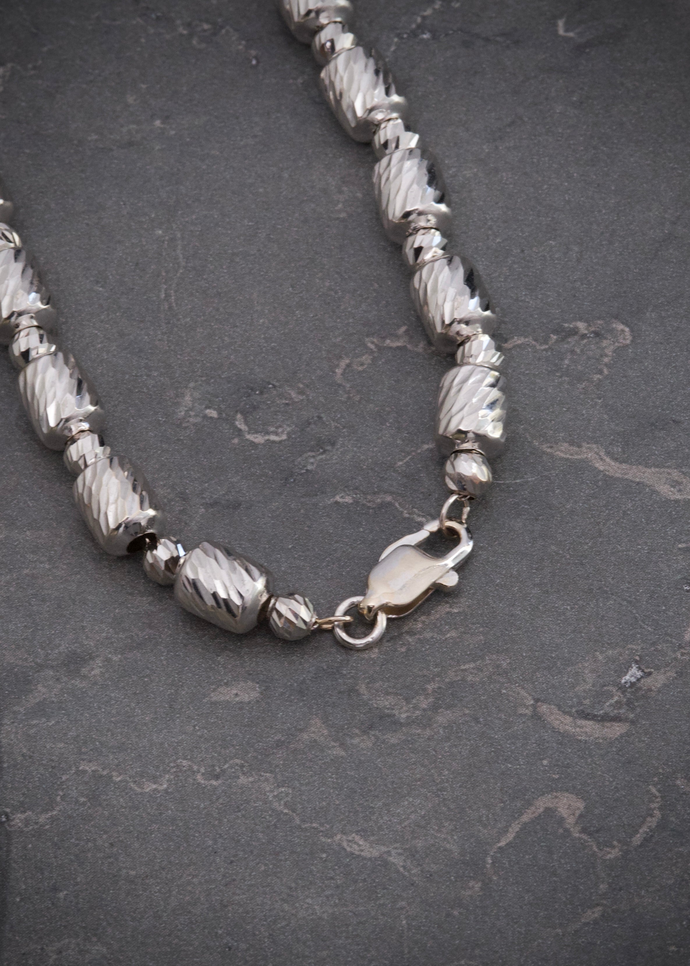 Cadena diamantada 29.4gr / Largo 67cm / Oro Blanco Nac M