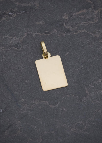 Dije Placa Lisa 0.9gr / 2.1cm / 10.5mm — Oro Amarillo