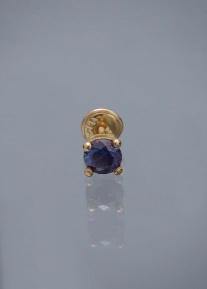 Unidad de Topo con 45pts de Moissanita 0.6gr / 0.5cm / 5mm — Oro Amarillo