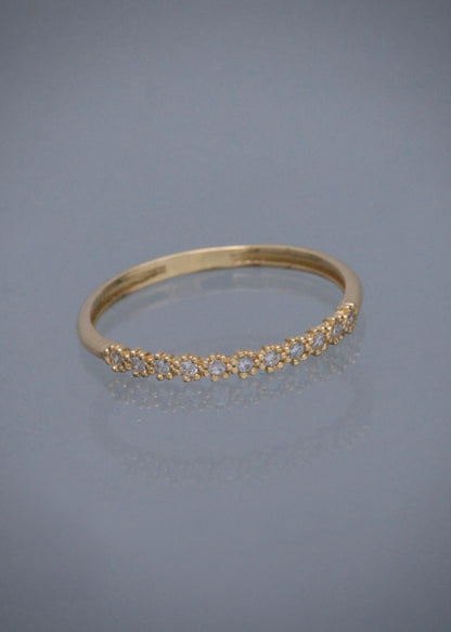 Anillo con Swarovski Blanco 1.05gr / Talla 6 3/4 — Oro Amarillo