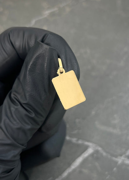 Dije Placa Lisa 0.9gr / 2.1cm / 10.5mm — Oro Amarillo