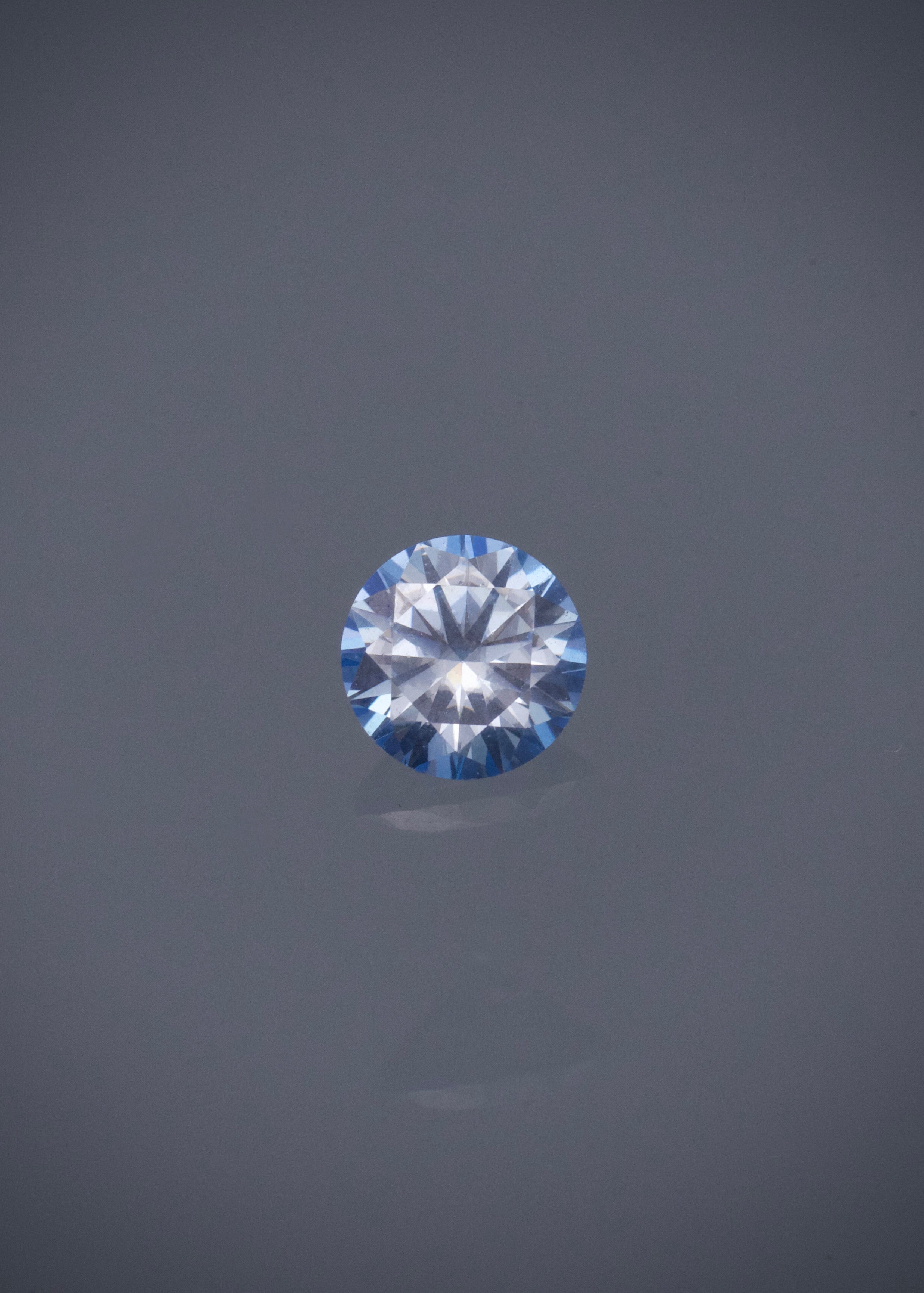 Moissanitas redonda azul con 50pts Largo 0.5cm / — Oro Amarillo