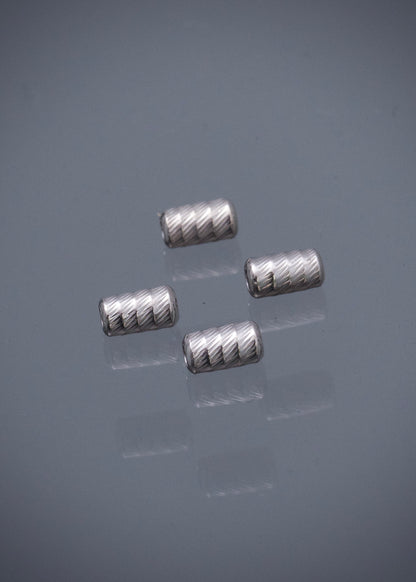 Herraje tubo diamantado 0.1gr / Largo 0.5cm / Oro Blanco Nac B