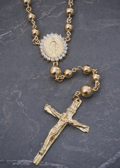 Rosario Virgen de la Milagrosa 53.9gr / 70cm / 6mm — Oro Amarillo