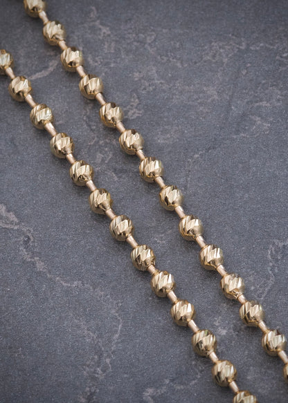 Cadena Militar Diamantada 18.4gr / 65cm / 3mm — Oro Amarillo