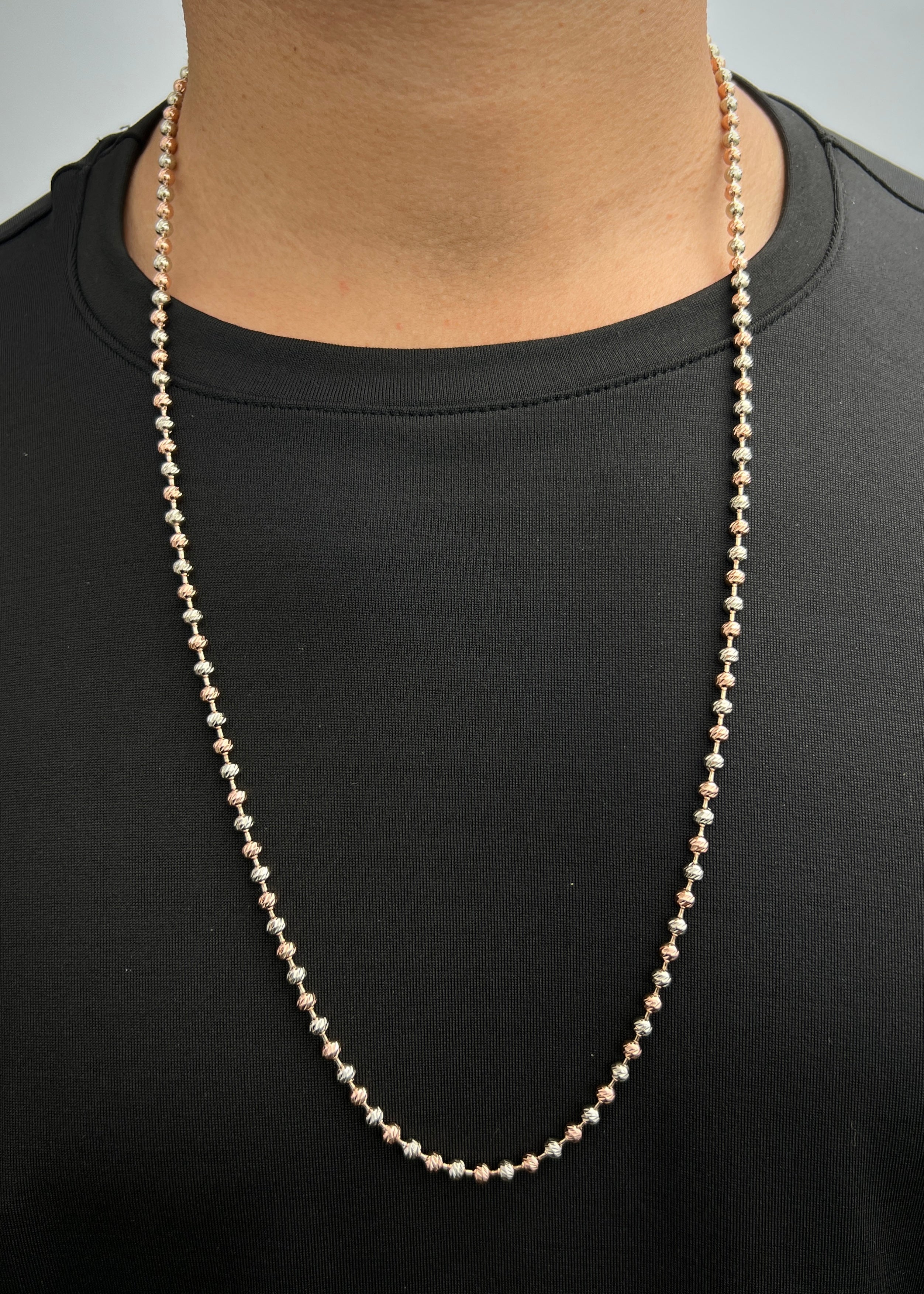 Cadena Militar Diamantada 30.5gr / 72cm / 4mm — Dos Oros