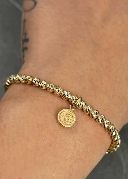 Pulsera en hilo negro con dije letra B 2.93gr / Oro Amarillo (Joya) P