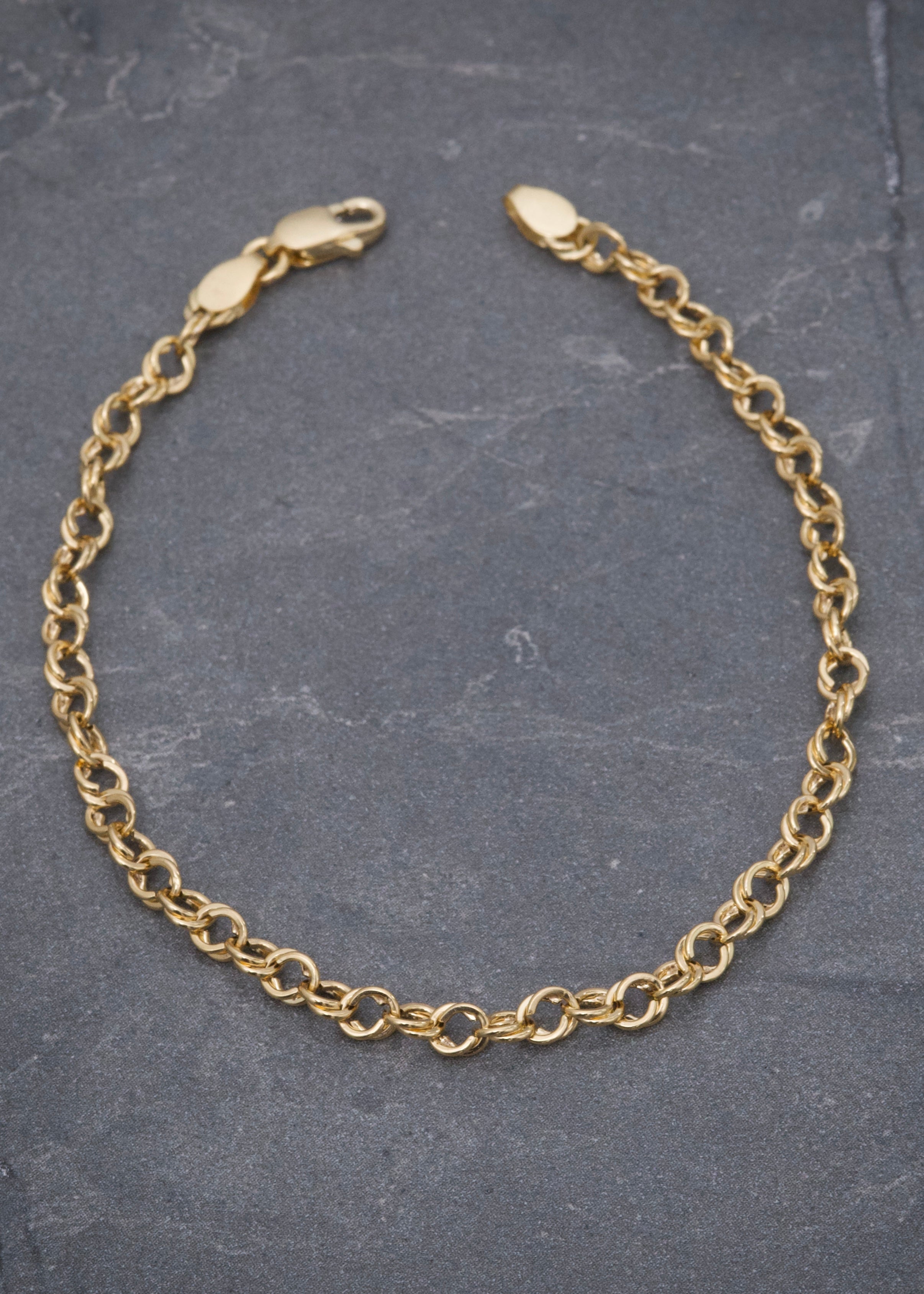 Pulso aro seguido doble 1.5gr / Largo 17cm / Oro Amarillo italy +3 M