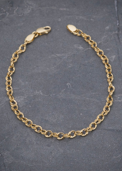 Pulso aro seguido doble 1.5gr / Largo 17cm / Oro Amarillo italy +3 M