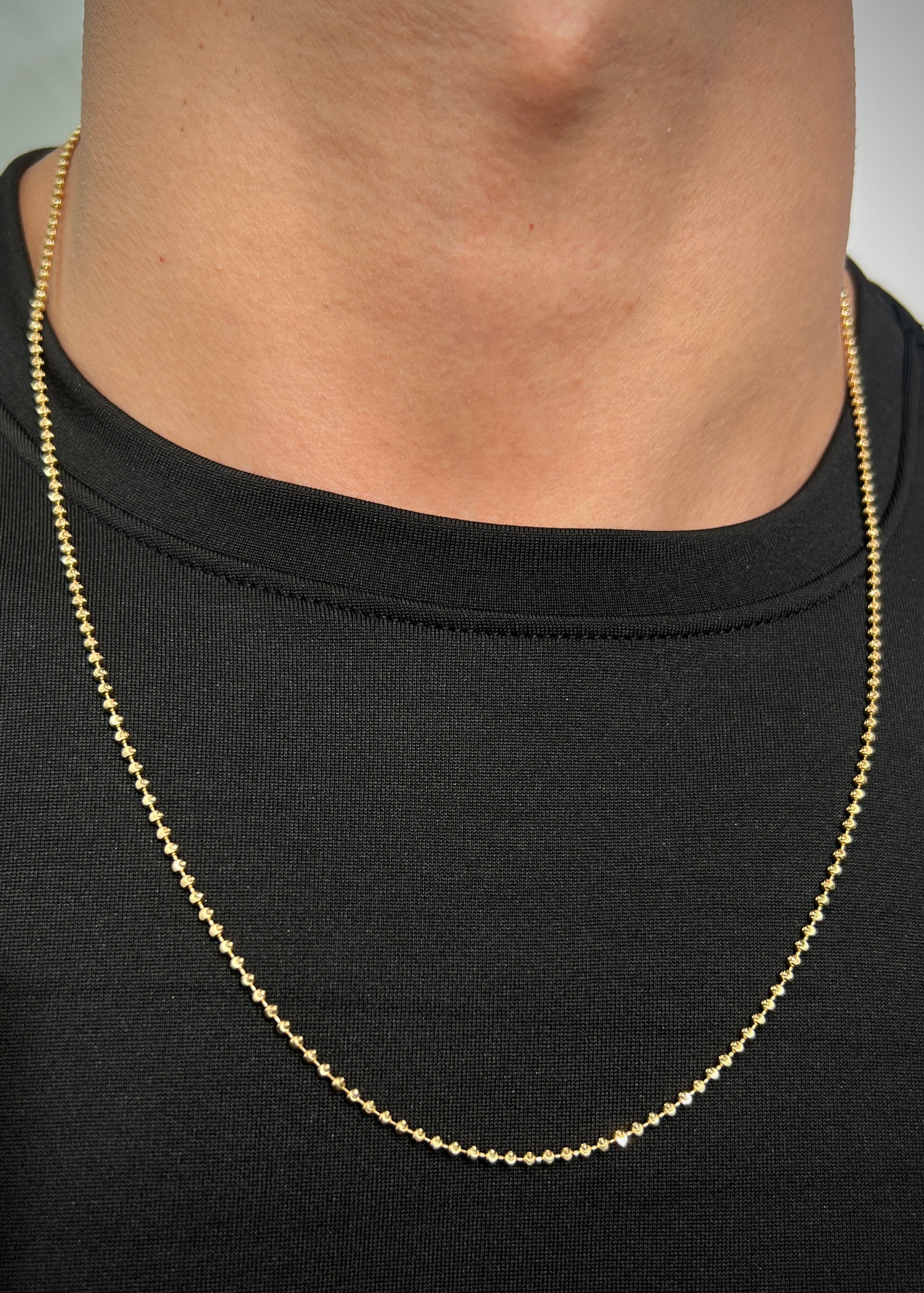 Cadena militar diamantada 2mm 9gr / Largo 60cm / Oro Amarillo italy + 3 B