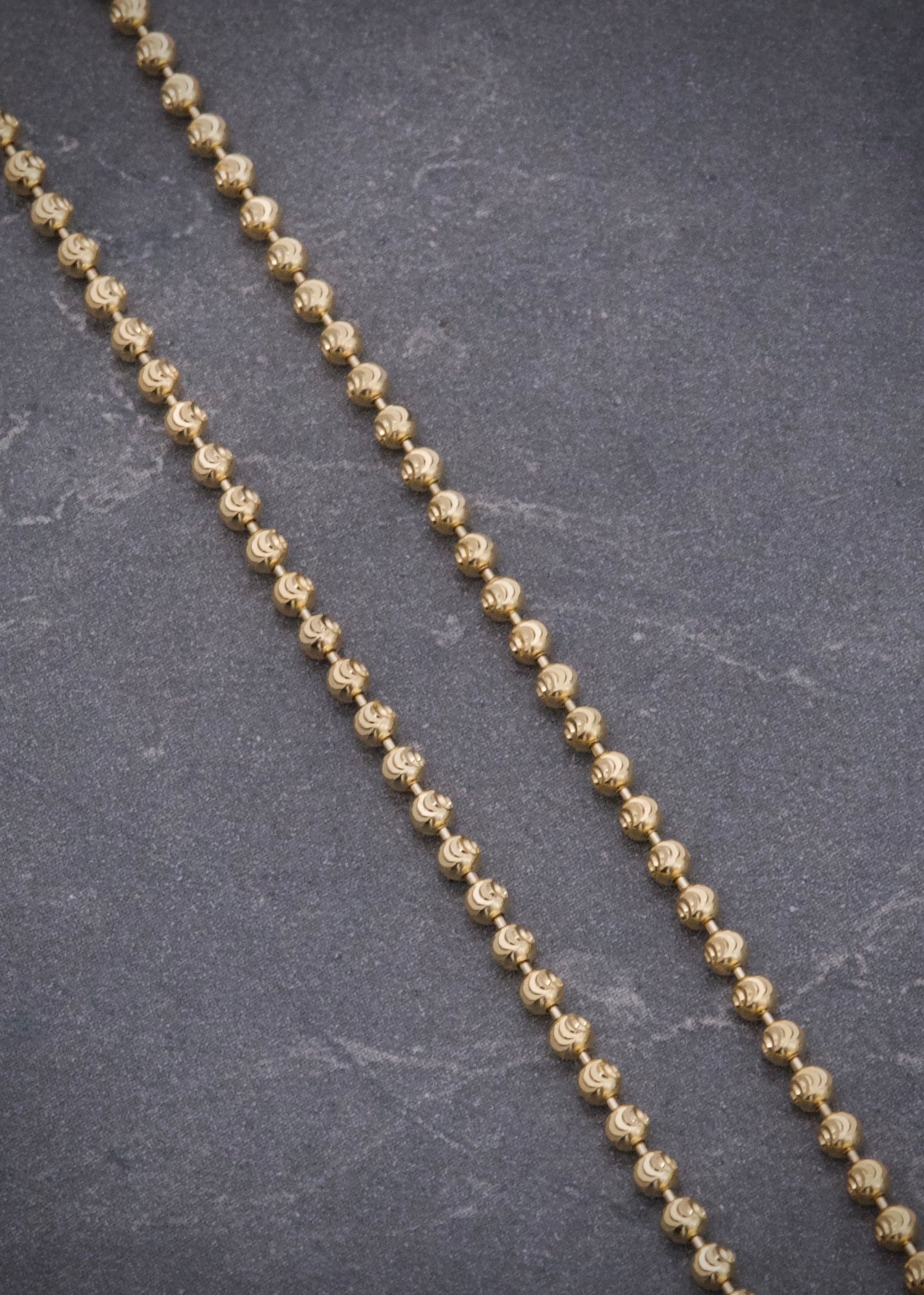 Cadena militar diamantada 2mm 9gr / Largo 60cm / Oro Amarillo italy + 3 B