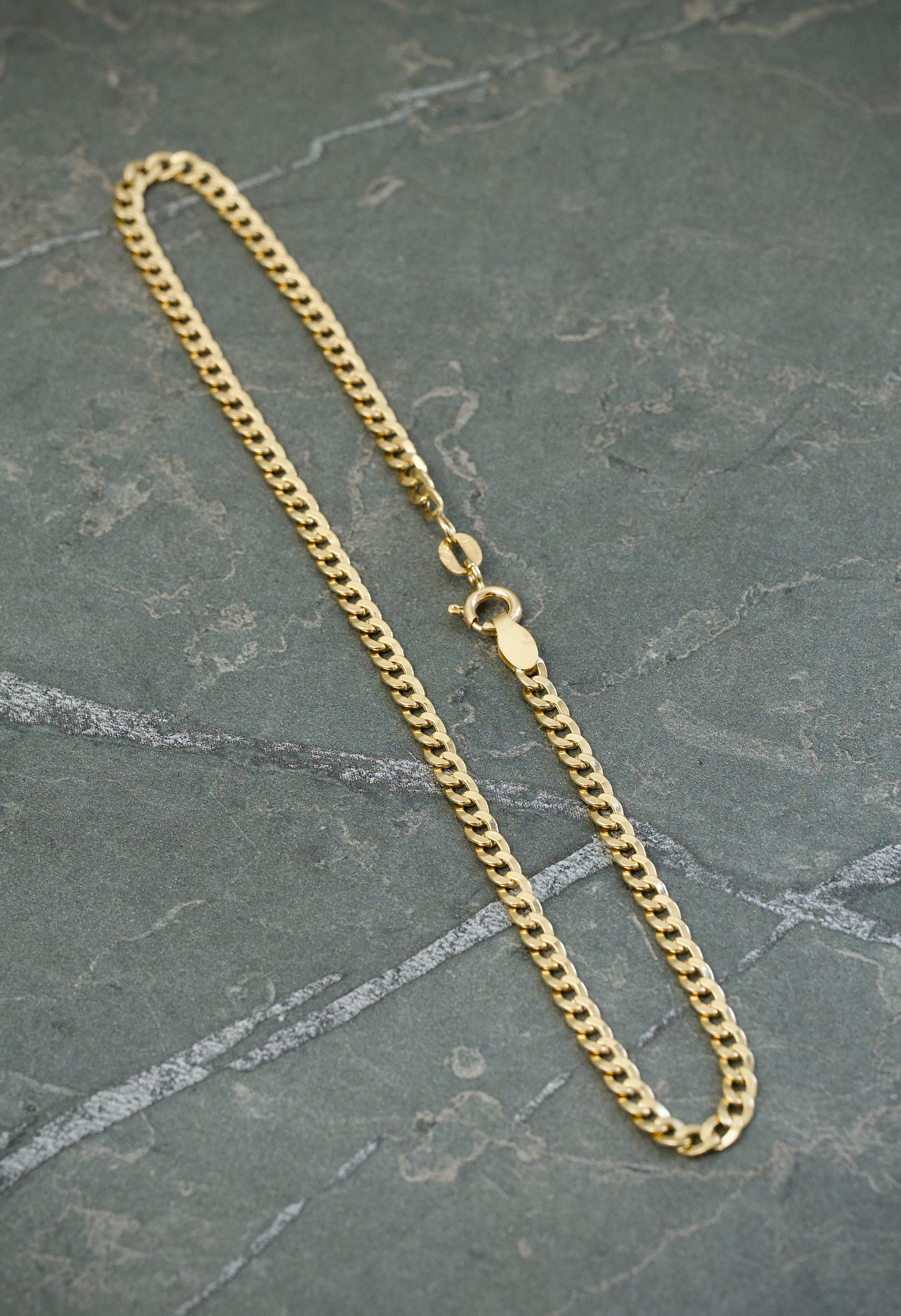 Tobillera Cubana 3.6gr / 29cm / 3.3mm — Oro Amarillo