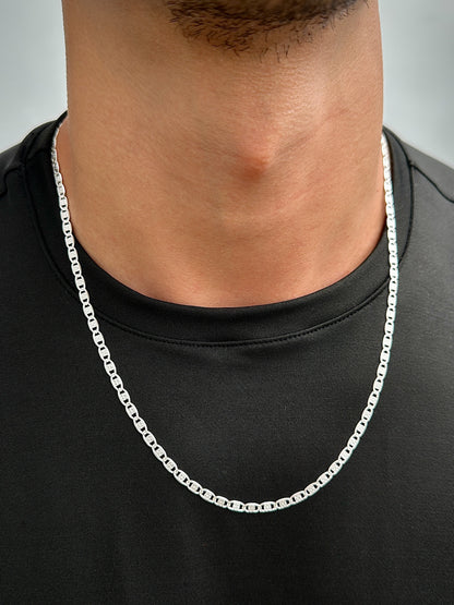 Cadena plana diamantada 9.75gr / Largo 60cm / Plata M