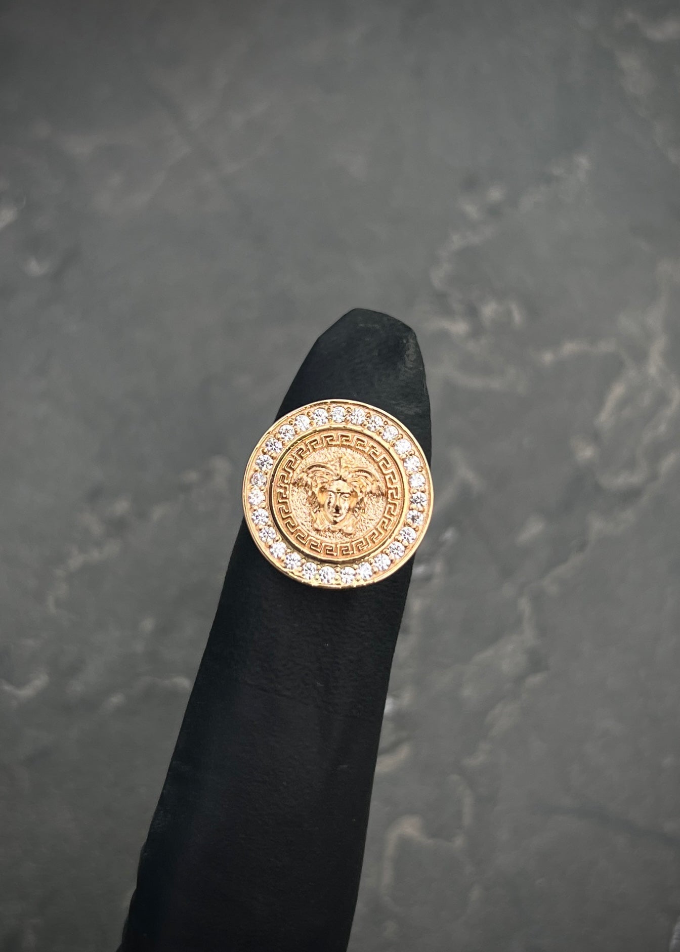 Herraje medusa con swarovski blanco 4.35gr / Largo 1.4cm / Oro Rosado Nac B