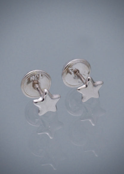 Topos estrella 0.45gr / Largo 0.5cm / Oro Blanco Nac M