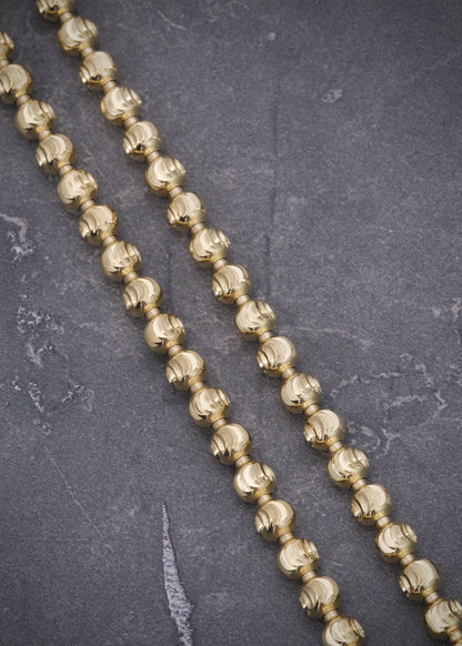 Cadena militar diamantada luna 4mm 25.95gr / Largo 60cm / Oro Amarillo (Joya) B