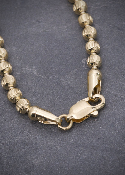 Cadena militar diamantada luna 4mm 25.95gr / Largo 60cm / Oro Amarillo (Joya) B