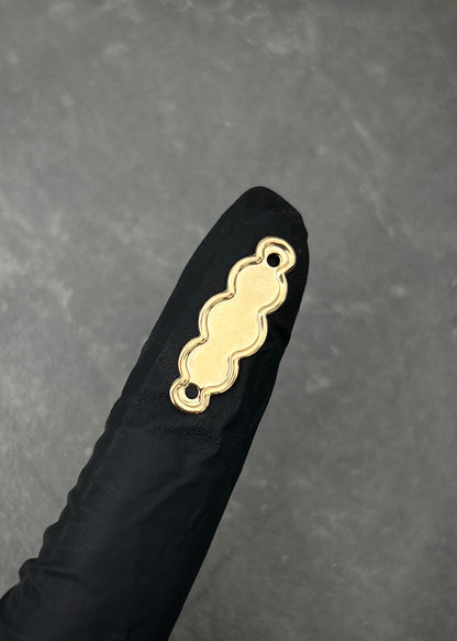 Herraje Placa Lisa 0.35gr / 2.2cm / 7.7mm — Oro Amarillo