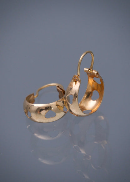 Candongas corazon 0.8gr / Largo 1.5cm / Oro Amarillo Nac B