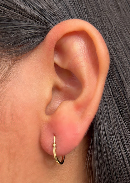 Candongas lisas 0.7gr / Largo 1.5cm / Oro Amarillo Nac B