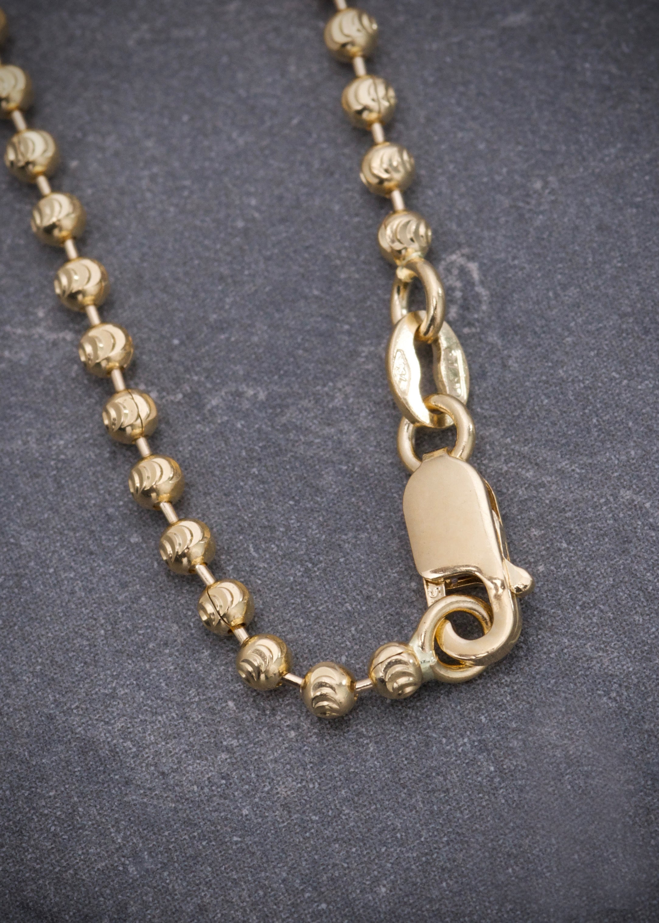 Cadena militar diamantada 2mm 7gr / Largo 50cm / Oro Amarillo italy +3 B