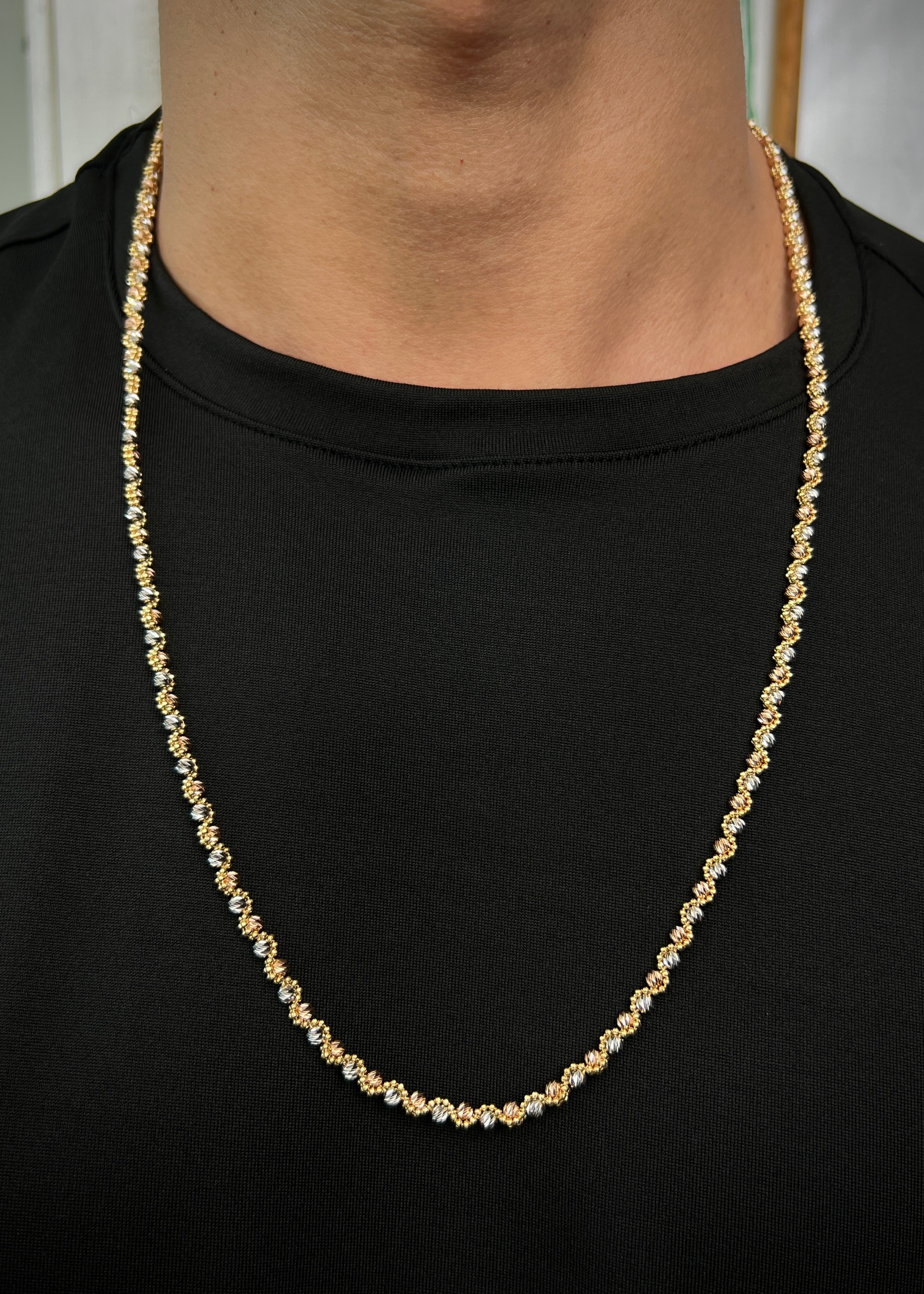 Cadena rustica diamantada 27.7gr / Largo 70cm / Tres Oros italy +4 M