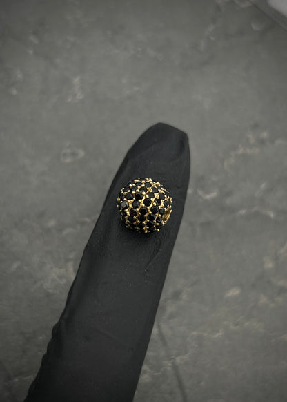 Herraje bola de fuego con swarovski negro 2.25gr / Oro Amarillo Nac B