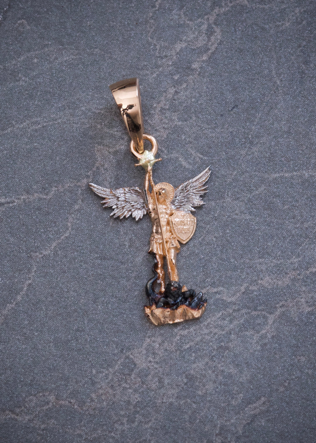 Dije Arcangel San Miguel 1.6gr / 2.8cm / 13.5mm — Oro Rosado