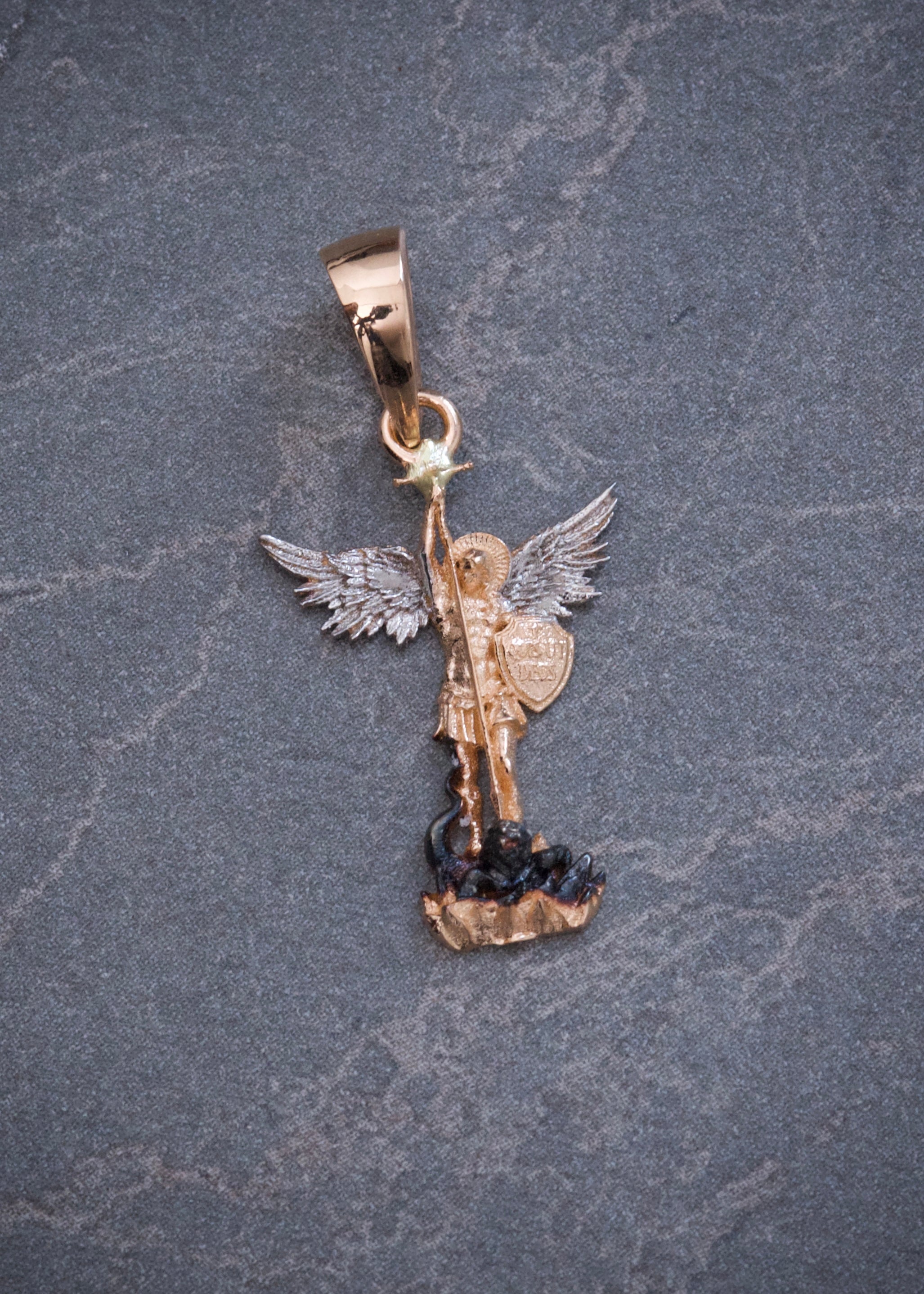 Dije Arcangel San Miguel 1.6gr / 2.8cm / 13.5mm — Oro Rosado